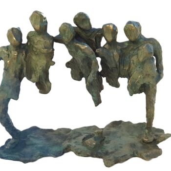 Sculptuur getiteld "EN APESANTEUR" door Catherine Villa, Origineel Kunstwerk, Bronzen