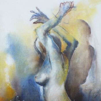 Painting titled "Formes humaines N°…" by Catherine Villa, Original Artwork, Oil