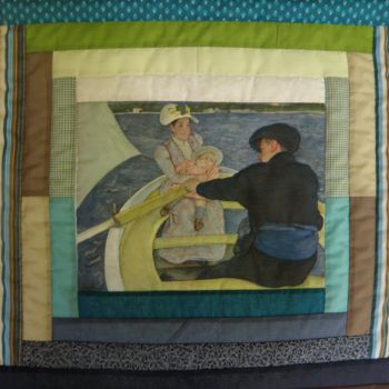 Art textile intitulée "Un après-midi sur l…" par Catherine Wallaert, Œuvre d'art originale