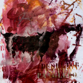 Painting titled "Los toros de la mue…" by Catherine Blondeel, Original Artwork