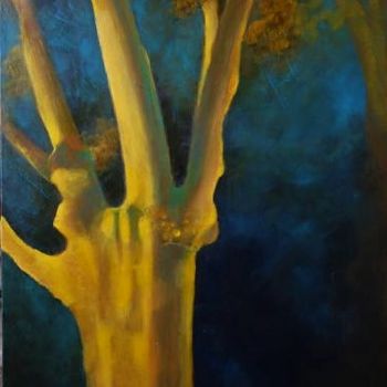 Peinture intitulée "free tree in the ni…" par Catherine Cazaentre, Œuvre d'art originale, Acrylique Monté sur Châssis en bois