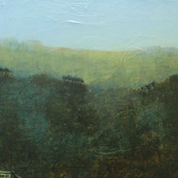 Pittura intitolato "brume-matinale" da Catherine Cazaentre, Opera d'arte originale, Acrilico Montato su Telaio per barella i…