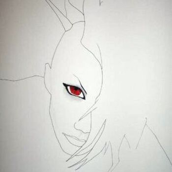 Drawing titled "Red Eye Sketch" by Catherine Dunn, Original Artwork