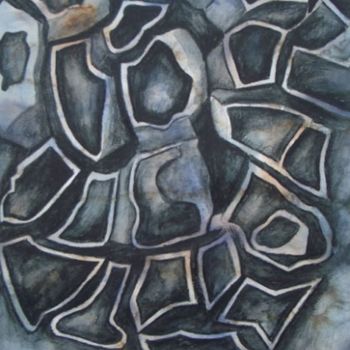 Malerei mit dem Titel "Grey Stone" von Catherine Dunn, Original-Kunstwerk