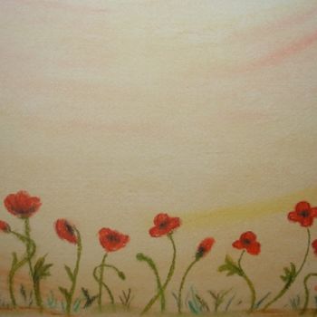 Painting titled "Coquelicots" by Catherine Falize, Original Artwork