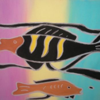 Peinture intitulée "Ikan ikan" par Catherine Falize, Œuvre d'art originale