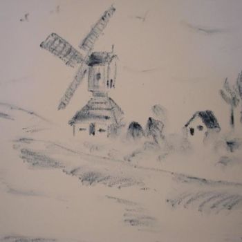 Peinture intitulée "Moulin" par Catherine Falize, Œuvre d'art originale