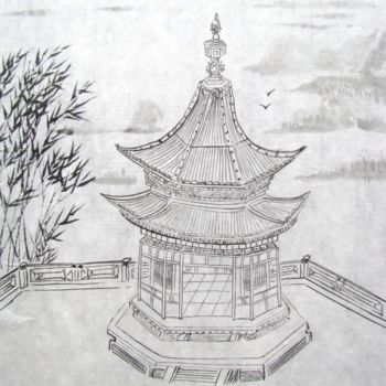 "Vous êtes le temple…" başlıklı Tablo Catherine Mondoux (4INE) tarafından, Orijinal sanat, Mürekkep Cam üzerine monte edilmiş