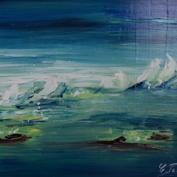 Painting titled "Entre ciel et mer I…" by Peinturecath, Original Artwork, Acrylic