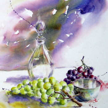 Painting titled "Composition" by Catherine Rey, Original Artwork, Watercolor