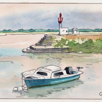 Peinture intitulée "Saint-Valery-sur-So…" par Catherine Rossi, Œuvre d'art originale, Aquarelle