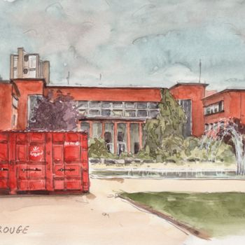 Painting titled "Institut Georges Ea…" by Catherine Rossi, Original Artwork, Watercolor