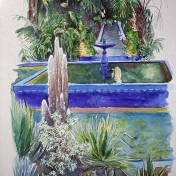 Painting titled "Jardin "anil" Major…" by Catherine Rossi, Original Artwork