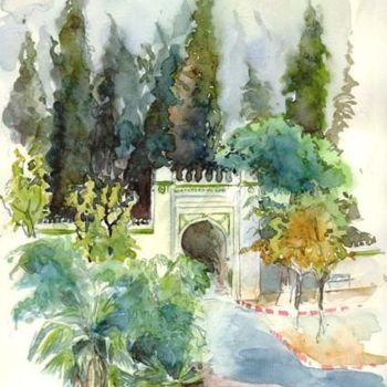 Painting titled "Jardin d'éternité" by Catherine Rossi, Original Artwork