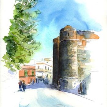 Painting titled "Remparts Mechouar" by Catherine Rossi, Original Artwork