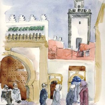 Painting titled "Essaouira, dans la…" by Catherine Rossi, Original Artwork, Oil