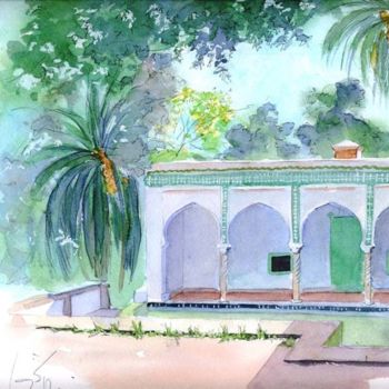 Painting titled "Alger, villa Abd El…" by Catherine Rossi, Original Artwork