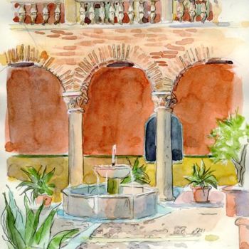 Painting titled "Patio del convento…" by Catherine Rossi, Original Artwork