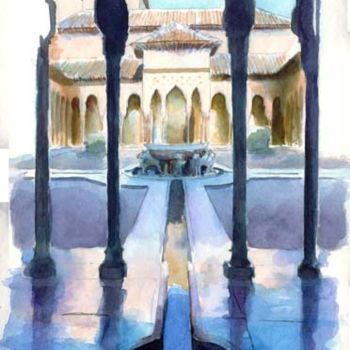 Peinture intitulée "Alhambra - Granada…" par Catherine Rossi, Œuvre d'art originale