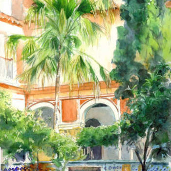 Painting titled "Alhambra - patio Gr…" by Catherine Rossi, Original Artwork