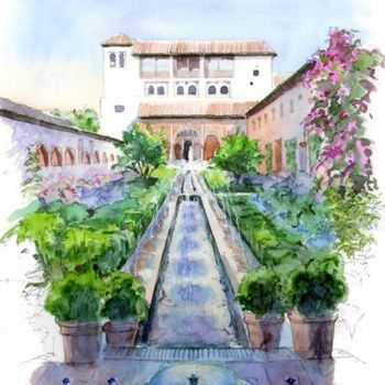 Картина под названием "Alhambra el general…" - Catherine Rossi, Подлинное произведение искусства