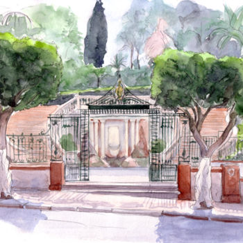 Painting titled "Parc de la Liberté,…" by Catherine Rossi, Original Artwork, Watercolor