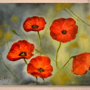 Painting titled "Coquelicots" by Catherine Ruard, Original Artwork