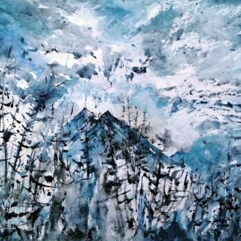 Painting titled "Turbulences, Veisiv…" by Catherine Saint Fontaine, Original Artwork, Watercolor