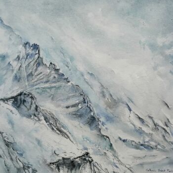 Painting titled "Dent Blanche, arête…" by Catherine Saint Fontaine, Original Artwork, Watercolor