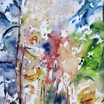 Pittura intitolato "la danse des arbres" da Catherine Saint Fontaine, Opera d'arte originale, Acquarello