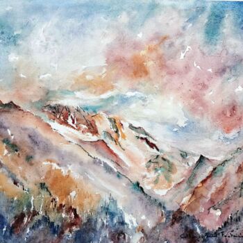 Painting titled "le temps s'éclaire" by Catherine Saint Fontaine, Original Artwork, Watercolor