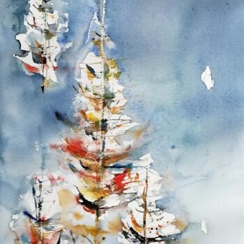 Painting titled "émotion" by Catherine Saint Fontaine, Original Artwork, Watercolor