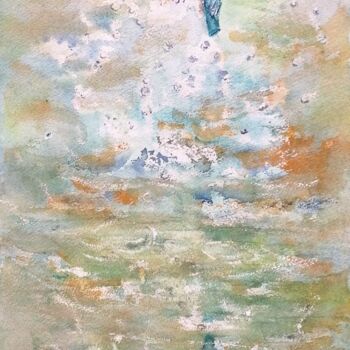 Картина под названием "le martin pêcheur" - Catherine Saint Fontaine, Подлинное произведение искусства, Акварель