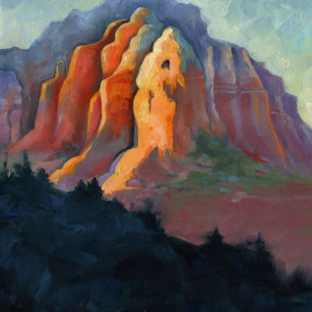 Painting titled "Mountain Sky and Su…" by Catherine Twomey, Original Artwork, Oil
