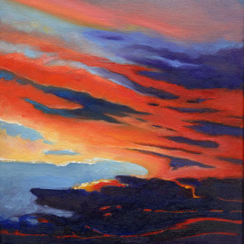 Painting titled "Florida Sunset Spri…" by Catherine Twomey, Original Artwork, Oil