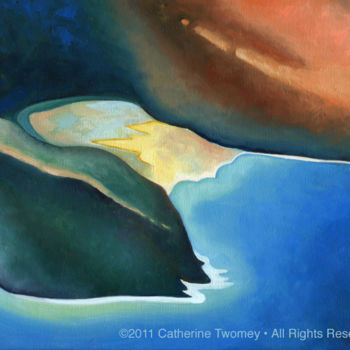 Pittura intitolato "Kauai Coastline Pth…" da Catherine Twomey, Opera d'arte originale, Olio