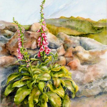 제목이 "le jardin de pierres"인 미술작품 Catherine Vanel로, 원작, 수채화