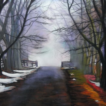 Drawing titled "MATIN d'HIVER" by Catherine Wernette, Original Artwork, Pastel