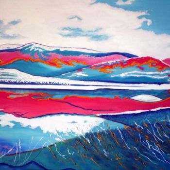Painting titled "LAC DES PYRENEES" by Catherine Wernette, Original Artwork