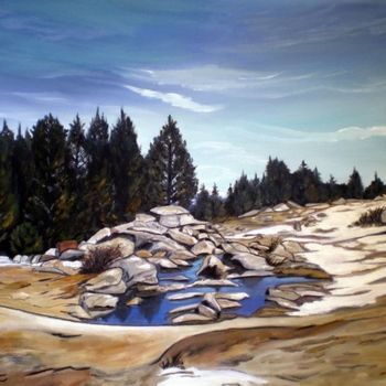 Painting titled "MONTAGNE CATALANE" by Catherine Wernette, Original Artwork