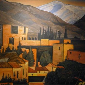 Painting titled "L'ALHAMBRA" by Catherine Wernette, Original Artwork