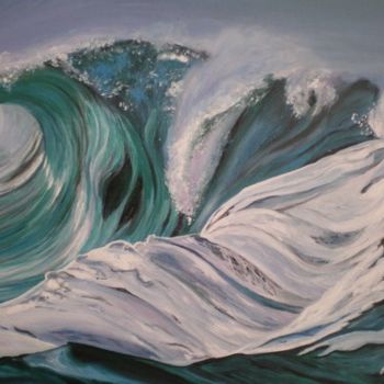 Painting titled "IDEAL SURFING" by Catherine Wernette, Original Artwork