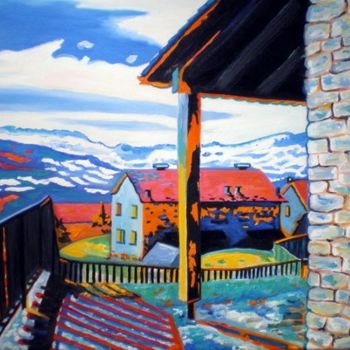 Painting titled "TERRASSE OSSEJA" by Catherine Wernette, Original Artwork