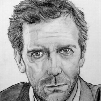 Painting titled "Hugh LAURIE" by Catherine Wernette, Original Artwork, Oil