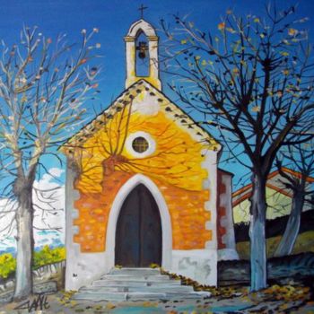 Painting titled "CHAPELLE OSSEJA" by Catherine Wernette, Original Artwork, Oil