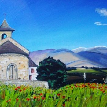 Painting titled "CHAPELLE d'HIX" by Catherine Wernette, Original Artwork
