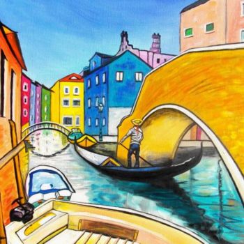 Painting titled "GONDOLIER" by Catherine Wernette, Original Artwork