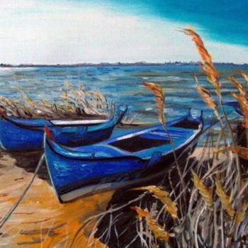 Painting titled "BARQUES CANET" by Catherine Wernette, Original Artwork