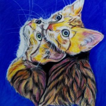 Painting titled "GATOS" by Catherine Wernette, Original Artwork