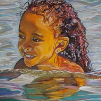 Painting titled "MARIE, la mer" by Catherine Wernette, Original Artwork